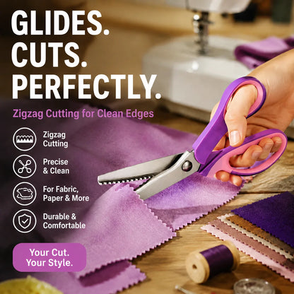 🧵 LIMITED TIME 50% OFF! Premium Stainless Steel Pinking Shears – Ergonomic Soft-Grip, Zigzag Cut ✂️