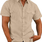 🌿✨ Men’s Cotton Linen Casual Shirt – Breathable Summer Style | 50% OFF + Buy 2 Free Shipping