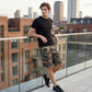🔥 55% Summer OFF NOW!🩳⚡ Men’s Studded Camo Cargo Shorts ⚡– Distressed Streetwear Style, Multi-Pocket Design & Elastic Waist