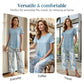 🥳SUMMER HOT SALE🥳💞50K+ SOLD!💥50% OFF! 🔥Casual Round Neck Layered Tunic Top and Wide Leg Pants Set