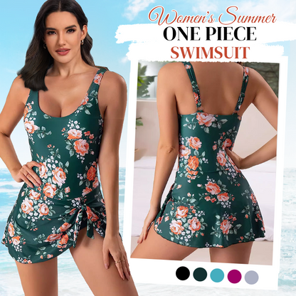 ⏳👙 LIMITED-TIME OFFER 50% OFF! Women's One-Piece Swimsuit with Tie Skirt & Built-in Shorts – High Waist for Tummy Control, Adjustable Straps, Removable Pads, Perfect for Beach & Pool 🌊
