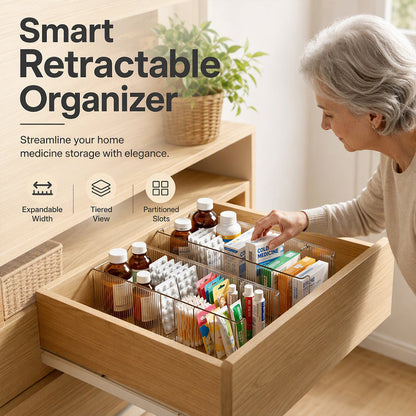 🎁Transparent Expandable Medicine Organizer — expandable, perfect for a tidy medicine cabinet 💊🗄️