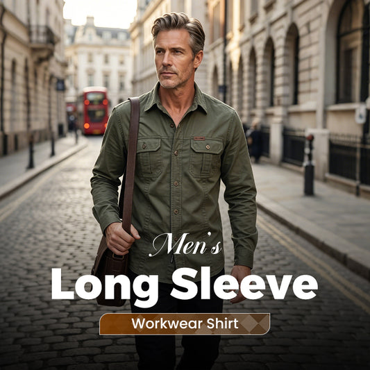 🔥520 Sale Almost 50% OFF🔥 Men’s Long Sleeve Cotton Workwear Shirt | Buy 2 Save 5% + Free Shipping ✈️