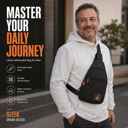 ✨ Waterproof Multi-pocket Crossbody Sling Bag – Organized Storage, Adjustable Strap, Headphone Jack 🌧️