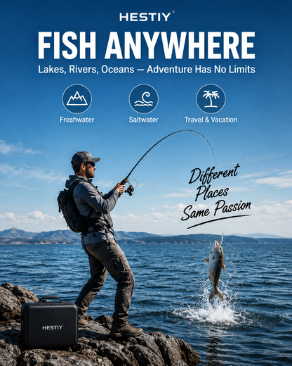 🎣Complete Travel Fishing Gear Set & Carrying Bag🎒