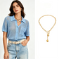 🌸 50% OFF NOW! 🌸Women Short Sleeve Knit Button Shirt Free Gift Necklace