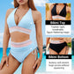🔥Special Price £16.99!!💥50K+ SOLD!-👙High Waisted Tummy Control Color Block Bikini Sets