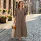 ☀️ SUMMER SALE 👗 Women’s Solid Color Maxi Shirt Dress – Loose Silhouette, Soft Fabric & Everyday Elegance 🌿