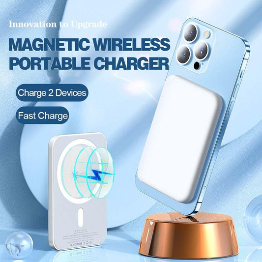 ⚡Portable wireless magnetic power bank, magnetic fast charging, charge on the go!