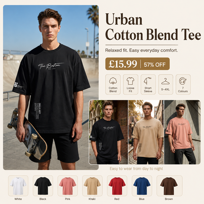 🔥👕 57% OFF Urban Cotton Blend Tee – From Day to Night Comfort Only £15.99