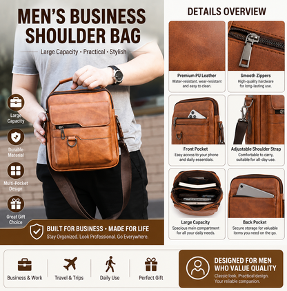 💼 50% OFF NOW! ⏰ Men's Business Casual Large Capacity Bag – Multiple compartments & durable fabric – Perfect for laptop, work, gym or travel – sleek and functional 🎒