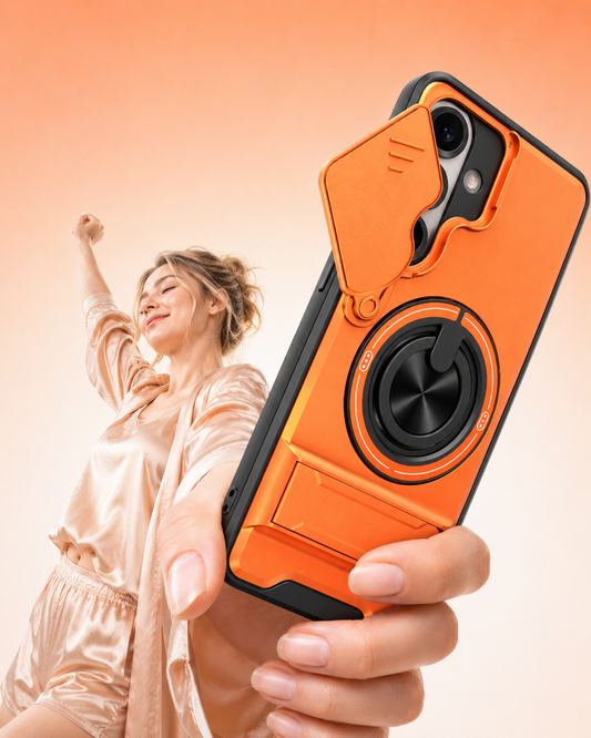 📢📢50% OFF !! ⏰Samsung Phone Cases-Heavy-Duty Case with Camera Cover & Ring Stand