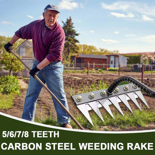 🚨 TIRED OF WEEDING BY HAND? 🚨 Say goodbye to back pain & stubborn weeds with our Heavy-Duty Carbon Steel Weeding Rake! 🌿🔧