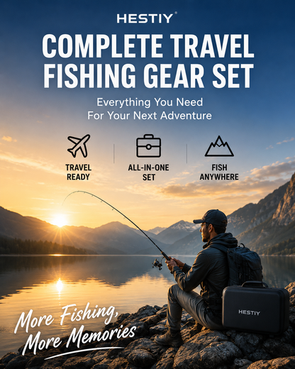 🎣Complete Travel Fishing Gear Set & Carrying Bag