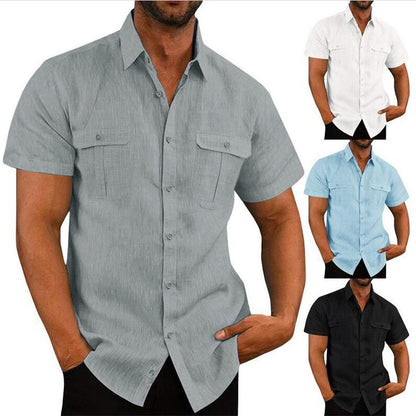 🌿✨ Men’s Cotton Linen Casual Shirt – Breathable Summer Style | 50% OFF + Buy 2 Free Shipping
