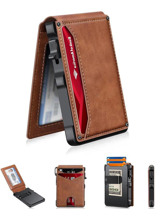 👛🔒 LIMITED TIME 55% OFF! Men’s Slim RFID Wallet – Secure Pop Up Card Access, AirTag Holder and Magnetic Closure
