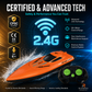 Dual‑Motor RC Boat – Twin engines, 2.4GHz control, waterproof & impact‑resistant. Slice through waves at insane speed! 🌊🚤