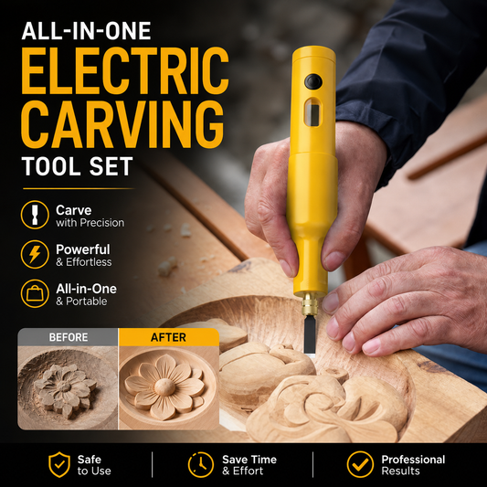 🎨All-in-One Electric Carving Tool Set – 53% OFF⏰, 12 Bits, Wood & Linoleum Engraver