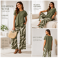 🥳SUMMER HOT SALE🥳💞50K+ SOLD!💥50% OFF! 🔥Casual Round Neck Layered Tunic Top and Wide Leg Pants Set