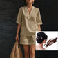 🍀Women's Casual V-Neck Two-Piece Short Set
