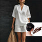 🍀Women's Casual V-Neck Two-Piece Short Set
