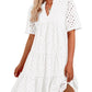 🫧2025 Hot Sale 50% OFF💘 -Women's Elegant Hollow Out Lace Ruffle Casual Mini Dress