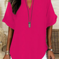 🌸Spring Sale 49% OFF👕Fashion Loose Solid Color Short Sleeve Top