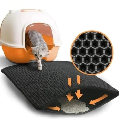 🐾  Non-Slip Cat Litter Mat – Waterproof, Easy Clean, Odor-Free 🧹