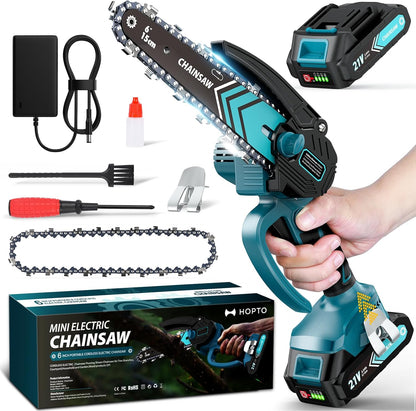 ⚡56% OFF NOW ! 🌳6-inch Cordless Mini Chainsaw with 2 Batteries🌲