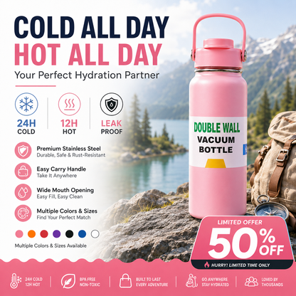 💥Limited Time 51% Off! ❄️Portable heat preservation you can hold! 🔥Premium Stainless Steel Insulated Tumbler
