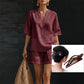 🍀Women's Casual V-Neck Two-Piece Short Set