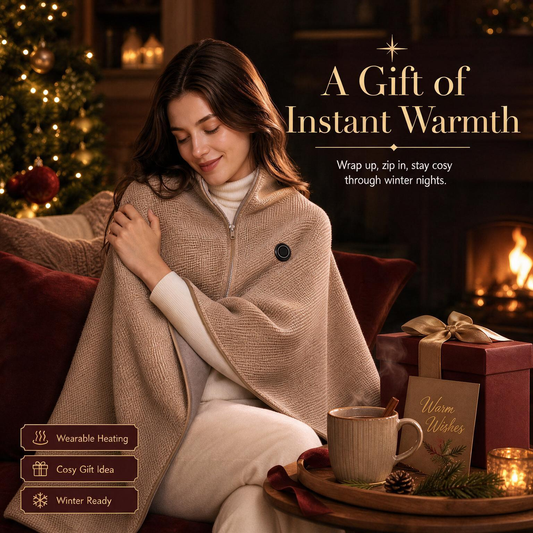 🔥Xmas Sale 50% OFF☀️Portable Heated Blanket Shawl – USB Electric Wrap for Cosy Winter Warmth