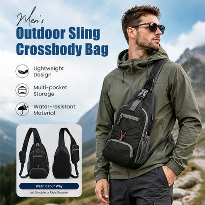 🎒 Men’s Outdoor Sling Bag🌿 – Water-Resistant Multi-Pocket Crossbody for Travel & Daily Use 🌦️