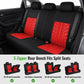 Car Seat Covers for 5 Seats Universal, Fabric Breathable Car Front & Rear Seat Protectors, Airbag Compatible, Full Protection, Fits Most Cars Trucks Vans SUVs, Red Gray Black Blue Seat Covers, Car Decor Gift, Truck Accessories, Car Interior Accessori