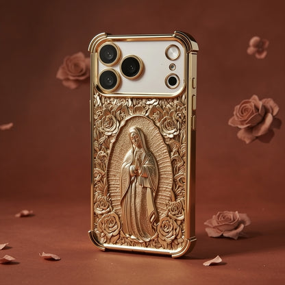 📱✨ Gold Art Phone Case – 3D Floral Relief, Shock-Resistant Protection🌿✅