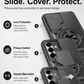 📢📢50% OFF !! ⏰Samsung Phone Cases-Heavy-Duty Case with Camera Cover & Ring Stand