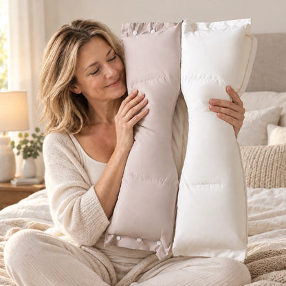 🛏️ LIMITED-TIME 49% OFF! ✨ Soft and Hard Dual-Zone Neck Support Pillow – Ergonomic, Breathable, Washable 😴
