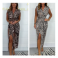 Woman’s Sexy Deep V-Neck Leopard Dress