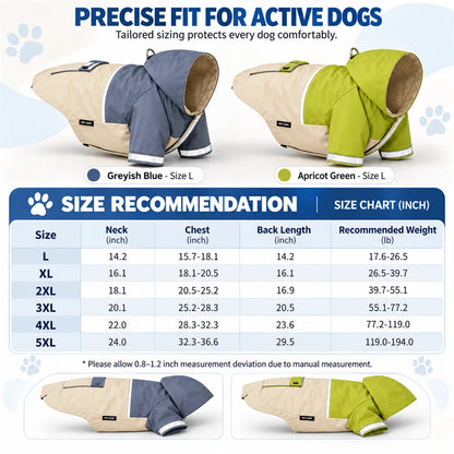 ☔ Waterproof Colorblock Dog Raincoat – Windproof, Breathable, Full Protection ✨