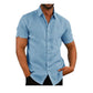 👔2026 Pop-up Shirt Men's Shirt With Solid Color Lapel And Short Sleeves– Lightweight & Breathable 🔥