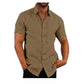 👔2026 Pop-up Shirt Men's Shirt With Solid Color Lapel And Short Sleeves– Lightweight & Breathable 🔥