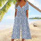 💥Last Day Special Sale 50% OFF💃Printed V-Neck Side Pocket Jumpsuit