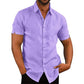 👔2026 Pop-up Shirt Men's Shirt With Solid Color Lapel And Short Sleeves– Lightweight & Breathable 🔥