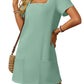 🎁Limited time 50% OFF⏳Women's Casual Square Neck Pocket Short Sleeve Dress with Pockets