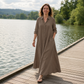 ☀️ SUMMER SALE 👗 Women’s Solid Color Maxi Shirt Dress – Loose Silhouette, Soft Fabric & Everyday Elegance 🌿