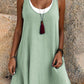 ⏰Last Day Sale 50% Off💃Women's Casual Loose Sleeveless Fake Two Piece Tank Dress📿Free Pendant🎁