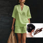 🍀Women's Casual V-Neck Two-Piece Short Set