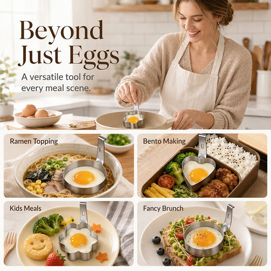 🥚🍳 BUY 2 GET 1 FREE! 304 Stainless Steel Egg Ring Mold – Fun Breakfast Shapes, Leak-Resistant Flat Base & Easy-Release Design
