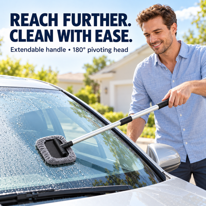 🚗 Expandable Windshield Cleaner Tool – Reusable Microfiber Glass Cleaning Kit