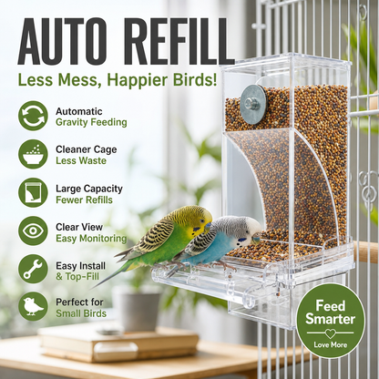 🐦🌾✨Keep Cages Clean Instantly! No-Mess Automatic Bird Feeder